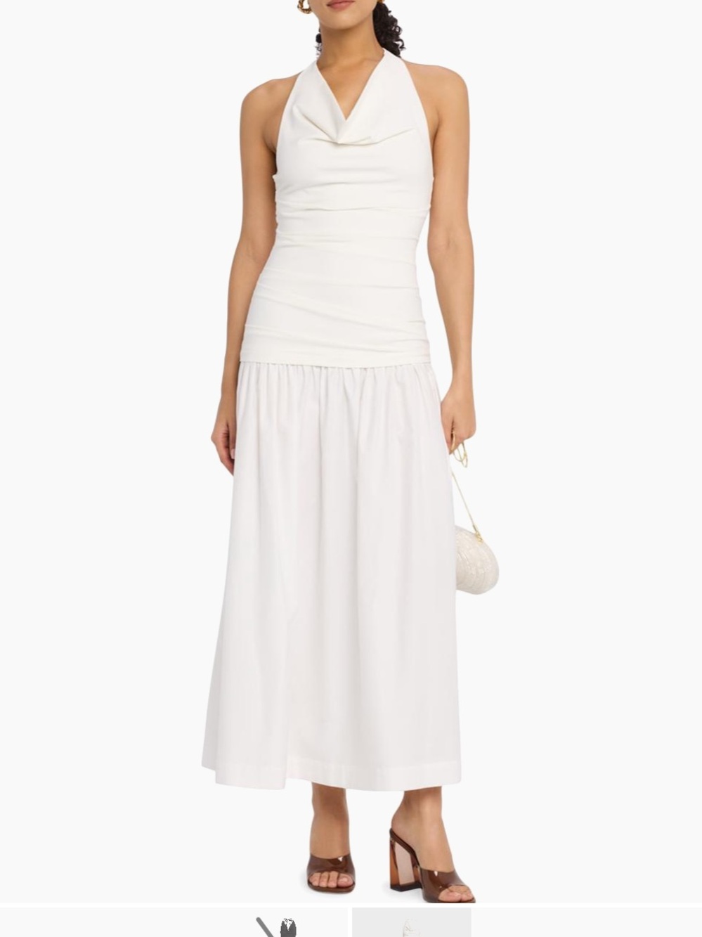 Significant Other Ariya Ruched Maxi Halter Dress Ivory size 2 NWT